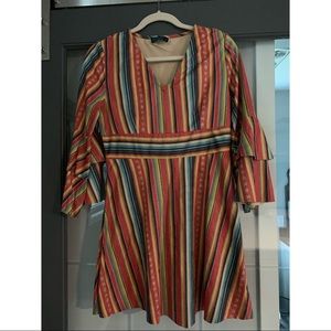 Suede bell sleeve dress